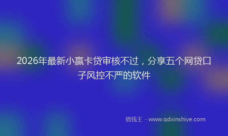 2026年最新小赢卡贷审核不过，分享五个网贷口子风控不严的软件
