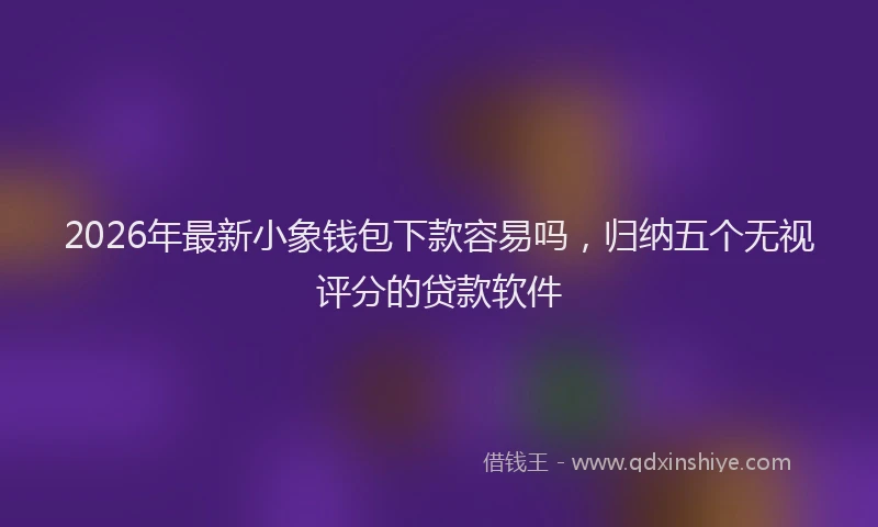 2026年最新小象钱包下款容易吗，归纳五个无视评分的贷款软件