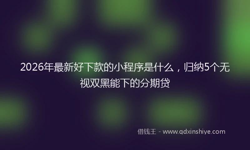2026年最新好下款的小程序是什么，归纳5个无视双黑能下的分期贷