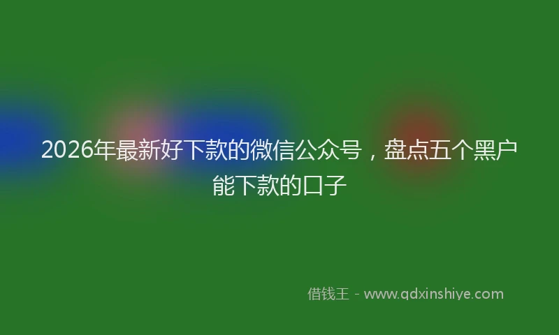 2026年最新好下款的微信公众号，盘点五个黑户能下款的口子