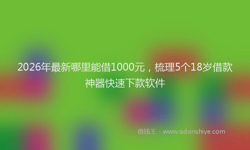 2026年最新哪里能借1000元,梳理5个18岁借款神器快速下款软件
