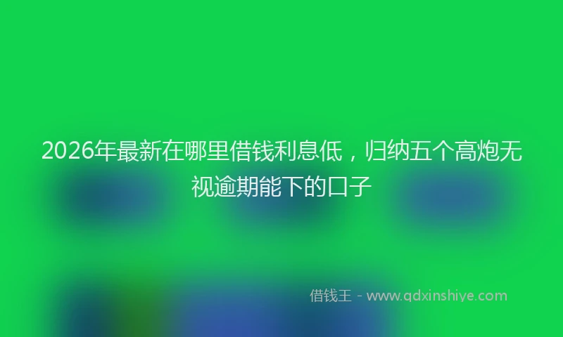 2026年最新在哪里借钱利息低，归纳五个高炮无视逾期能下的口子