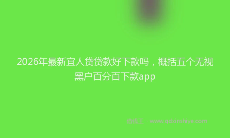 2026年最新宜人贷贷款好下款吗，概括五个无视黑户百分百下款app