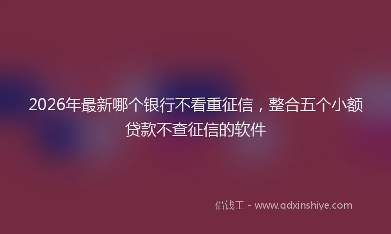 2026年最新哪个银行不看重征信,整合五个小额贷款不查征信的软件