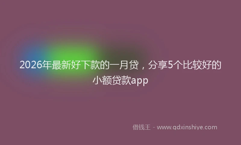 2026年最新好下款的一月贷，分享5个比较好的小额贷款app