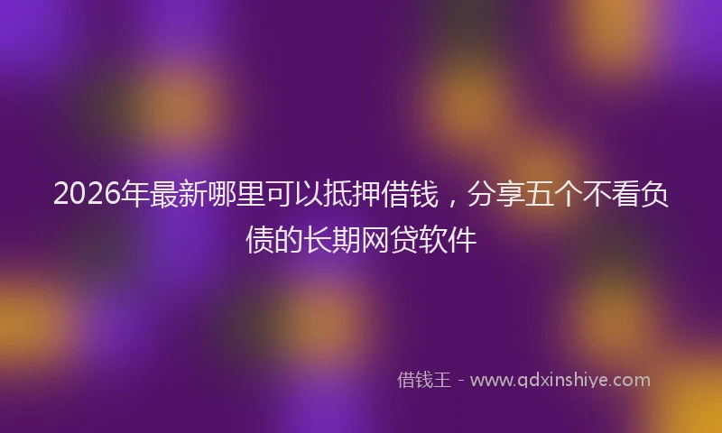 2026年最新哪里可以抵押借钱，分享五个不看负债的长期网贷软件