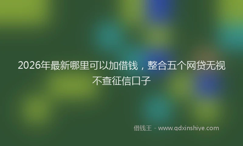 2026年最新哪里可以加借钱,整合五个网贷无视不查征信口子