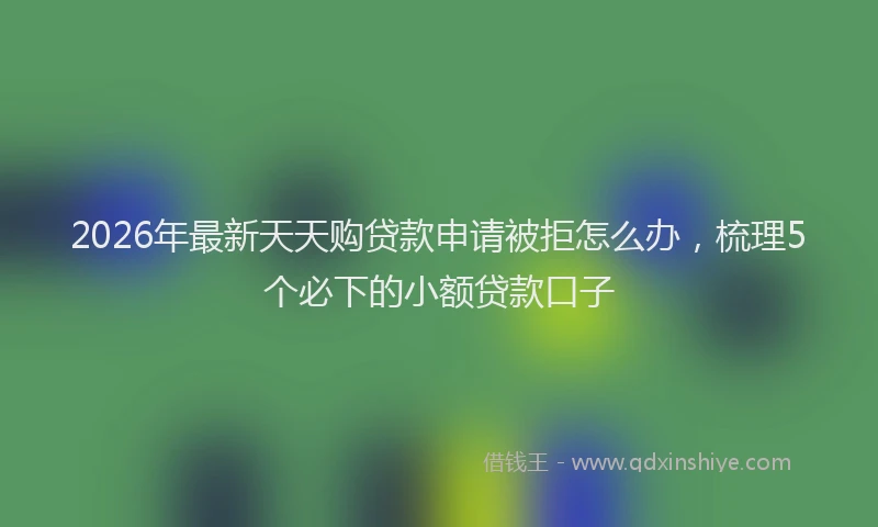 2026年最新天天购贷款申请被拒怎么办,梳理5个必下的小额贷款口子
