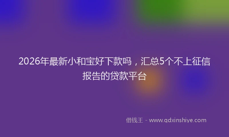 2026年最新小和宝好下款吗，汇总5个不上征信报告的贷款平台