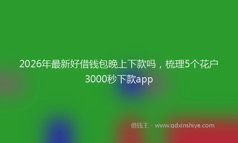 2026年最新好借钱包晚上下款吗，梳理5个花户3000秒下款app