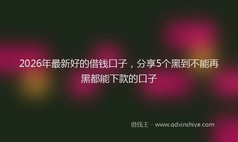 2026年最新好的借钱口子，分享5个黑到不能再黑都能下款的口子