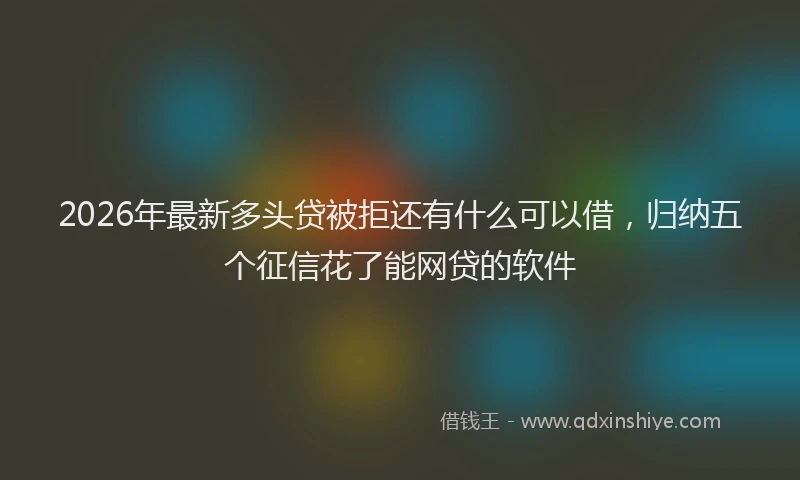 2026年最新多头贷被拒还有什么可以借,归纳五个征信花了能网贷的软件