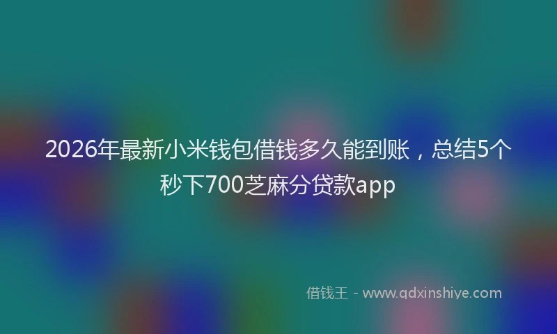 2026年最新小米钱包借钱多久能到账，总结5个秒下700芝麻分贷款app