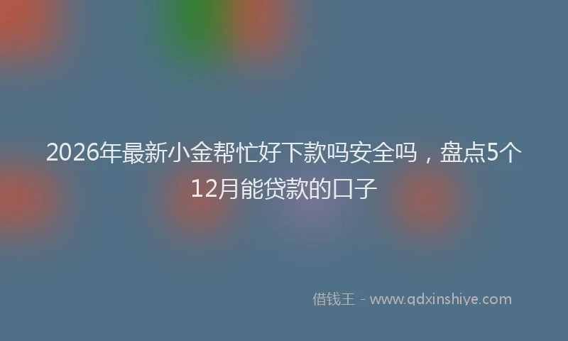 2026年最新小金帮忙好下款吗安全吗，盘点5个12月能贷款的口子