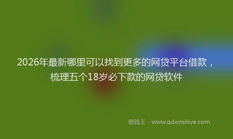 2026年最新哪里可以找到更多的网贷平台借款，梳理五个18岁必下款的网贷软件