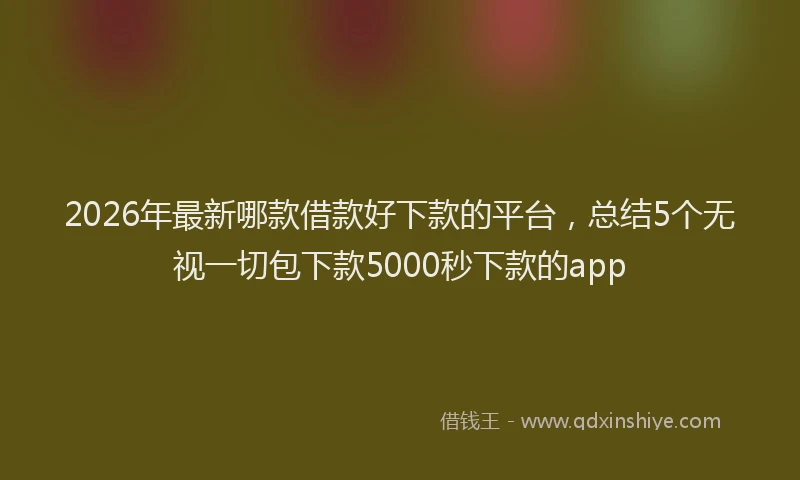 2026年最新哪款借款好下款的平台，总结5个无视一切包下款5000秒下款的app