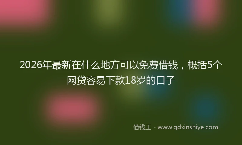 2026年最新在什么地方可以免费借钱，概括5个网贷容易下款18岁的口子