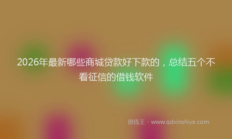 2026年最新哪些商城贷款好下款的，总结五个不看征信的借钱软件