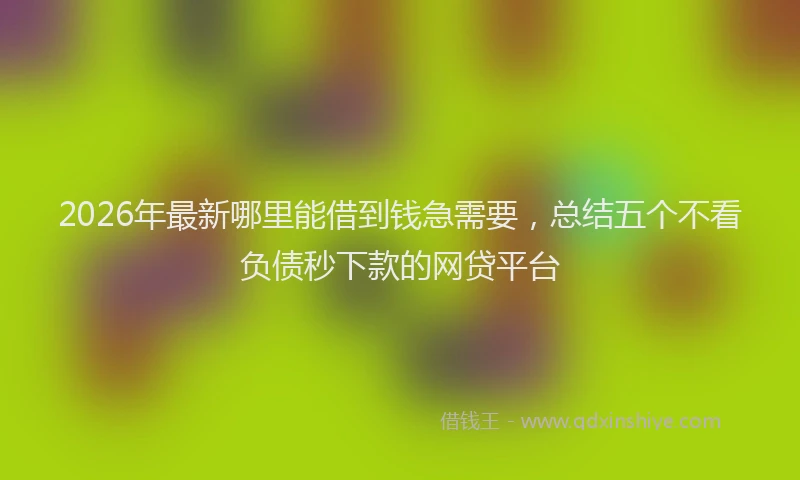 2026年最新哪里能借到钱急需要,总结五个不看负债秒下款的网贷平台