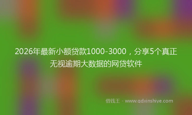 2026年最新小额贷款1000-3000，分享5个真正无视逾期大数据的网贷软件