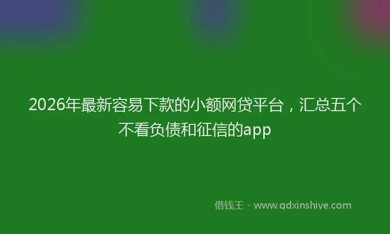 2026年最新容易下款的小额网贷平台，汇总五个不看负债和征信的app