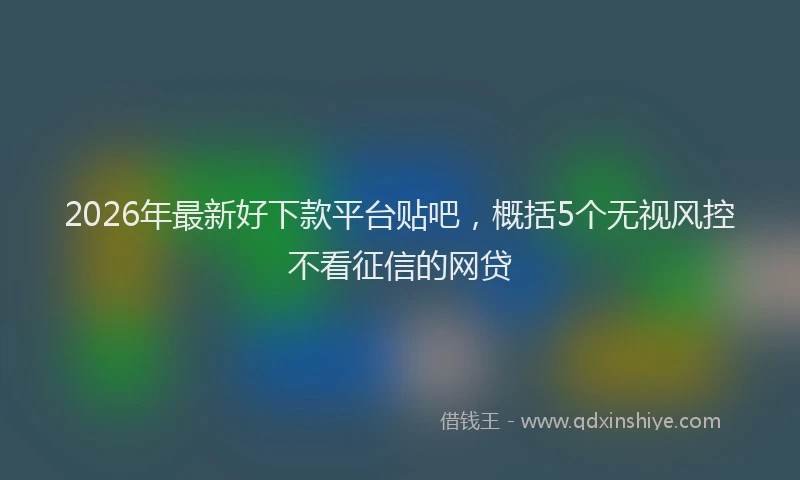 2026年最新好下款平台贴吧，概括5个无视风控不看征信的网贷