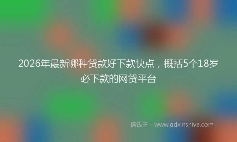 2026年最新哪种贷款好下款快点，概括5个18岁必下款的网贷平台