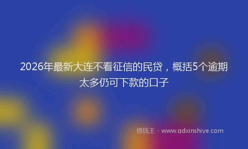 2026年最新大连不看征信的民贷,概括5个逾期太多仍可下款的口子