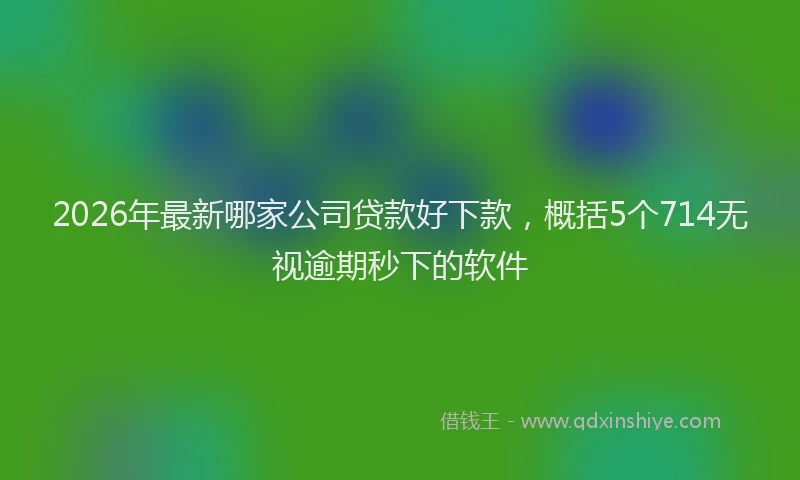 2026年最新哪家公司贷款好下款,概括5个714无视逾期秒下的软件