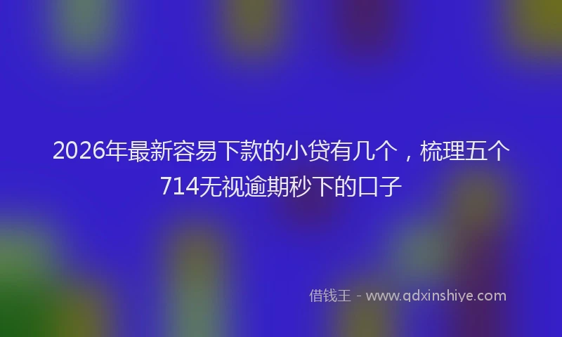 2026年最新容易下款的小贷有几个，梳理五个714无视逾期秒下的口子