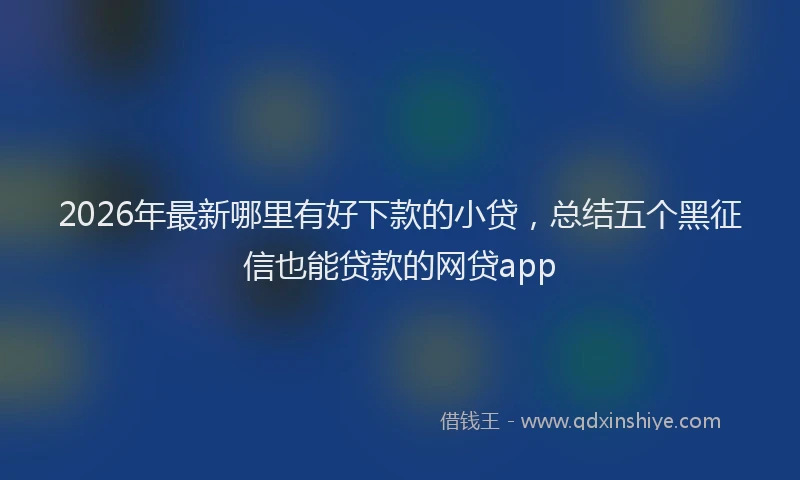 2026年最新哪里有好下款的小贷,总结五个黑征信也能贷款的网贷app