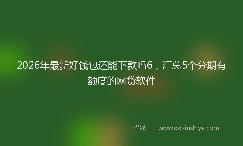 2026年最新好钱包还能下款吗6，汇总5个分期有额度的网贷软件