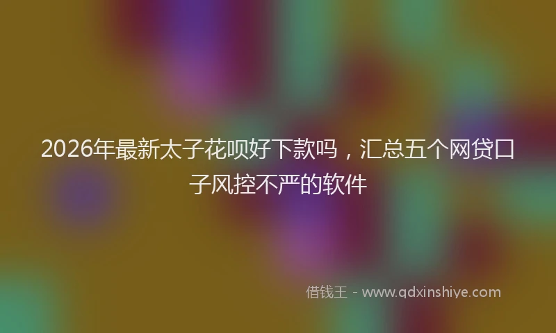 2026年最新太子花呗好下款吗,汇总五个网贷口子风控不严的软件