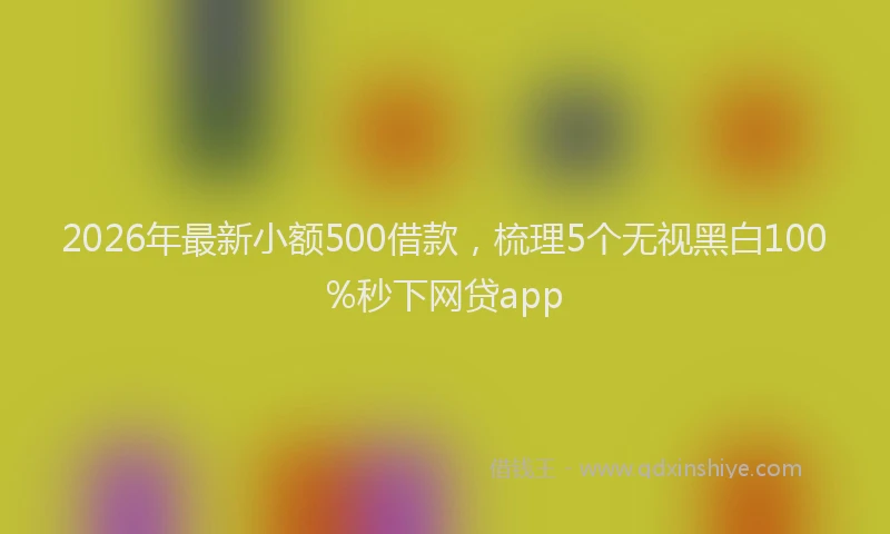 2026年最新小额500借款，梳理5个无视黑白100%秒下网贷app