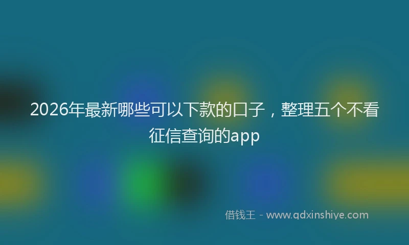 2026年最新哪些可以下款的口子，整理五个不看征信查询的app