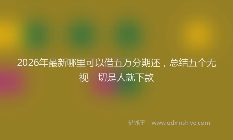 2026年最新哪里可以借五万分期还,总结五个无视一切是人就下款