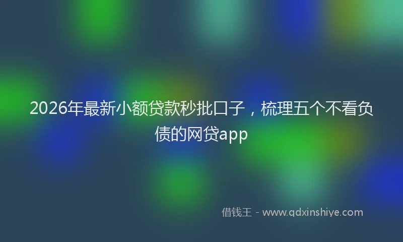 2026年最新小额贷款秒批口子，梳理五个不看负债的网贷app