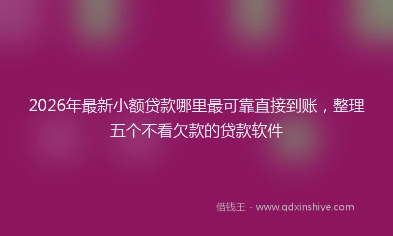2026年最新小额贷款哪里最可靠直接到账，整理五个不看欠款的贷款软件