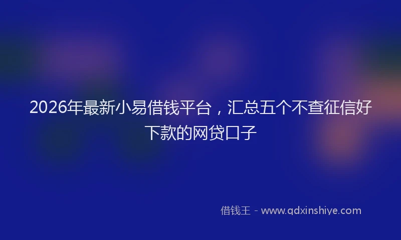 2026年最新小易借钱平台，汇总五个不查征信好下款的网贷口子