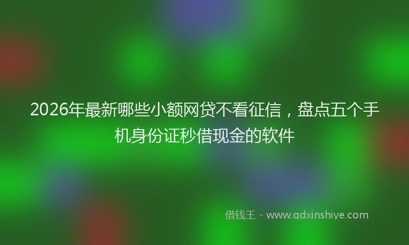 2026年最新哪些小额网贷不看征信，盘点五个手机身份证秒借现金的软件