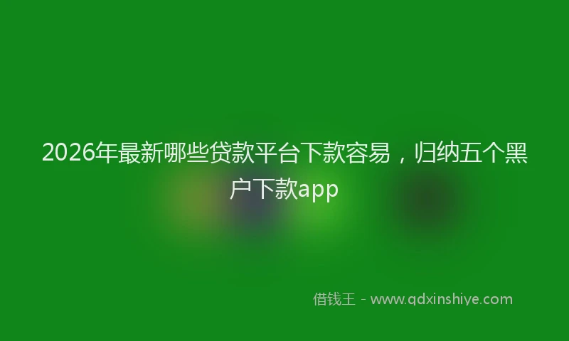 2026年最新哪些贷款平台下款容易,归纳五个黑户下款app