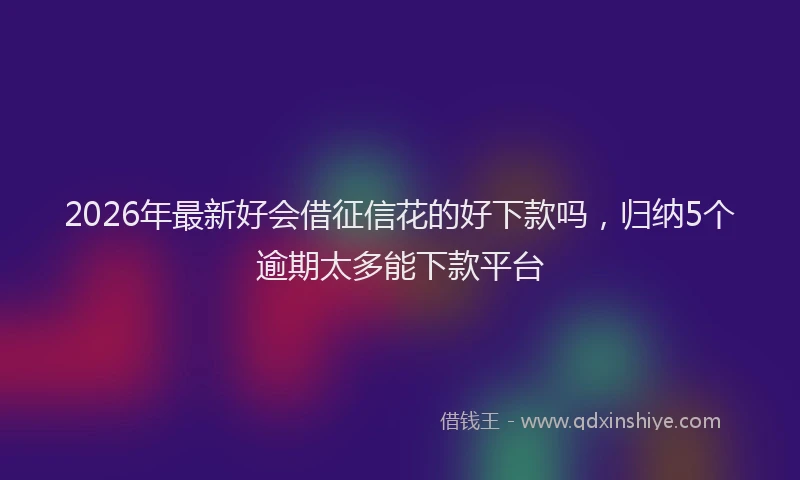 2026年最新好会借征信花的好下款吗，归纳5个逾期太多能下款平台