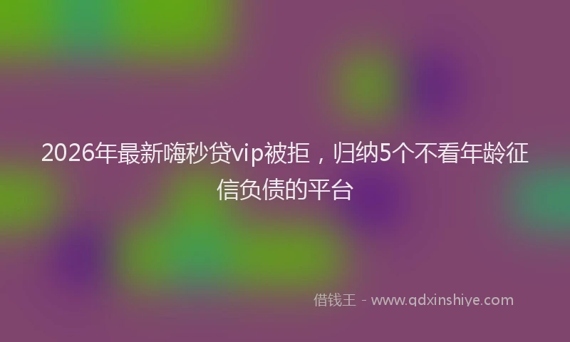 2026年最新嗨秒贷vip被拒，归纳5个不看年龄征信负债的平台