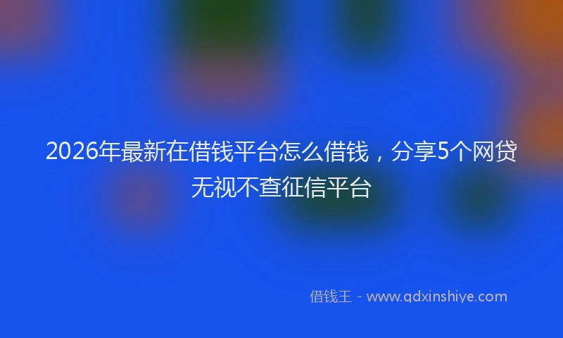 2026年最新在借钱平台怎么借钱，分享5个网贷无视不查征信平台