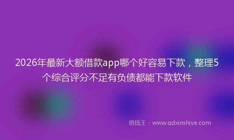 2026年最新大额借款app哪个好容易下款，整理5个综合评分不足有负债都能下款软件