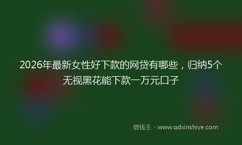 2026年最新女性好下款的网贷有哪些，归纳5个无视黑花能下款一万元口子