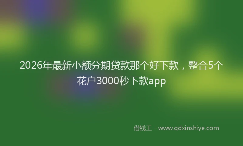 2026年最新小额分期贷款那个好下款，整合5个花户3000秒下款app
