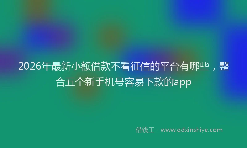 2026年最新小额借款不看征信的平台有哪些，整合五个新手机号容易下款的app