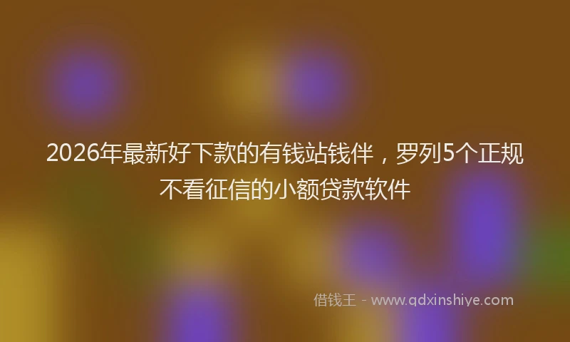 2026年最新好下款的有钱站钱伴，罗列5个正规不看征信的小额贷款软件