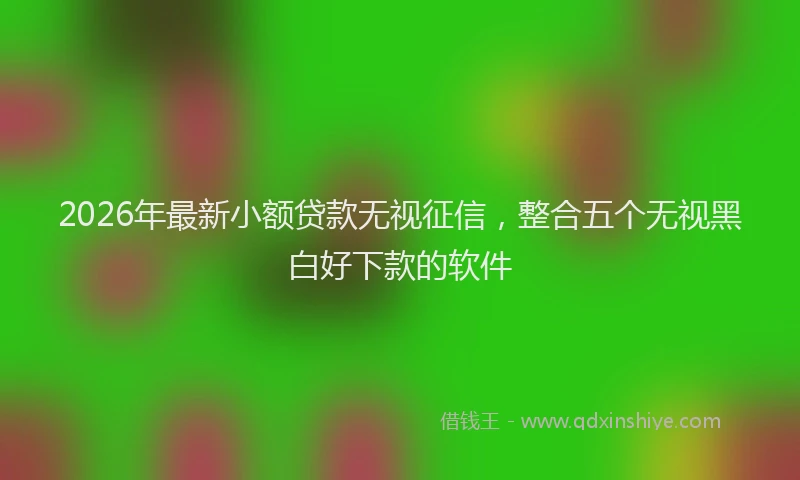 2026年最新小额贷款无视征信，整合五个无视黑白好下款的软件